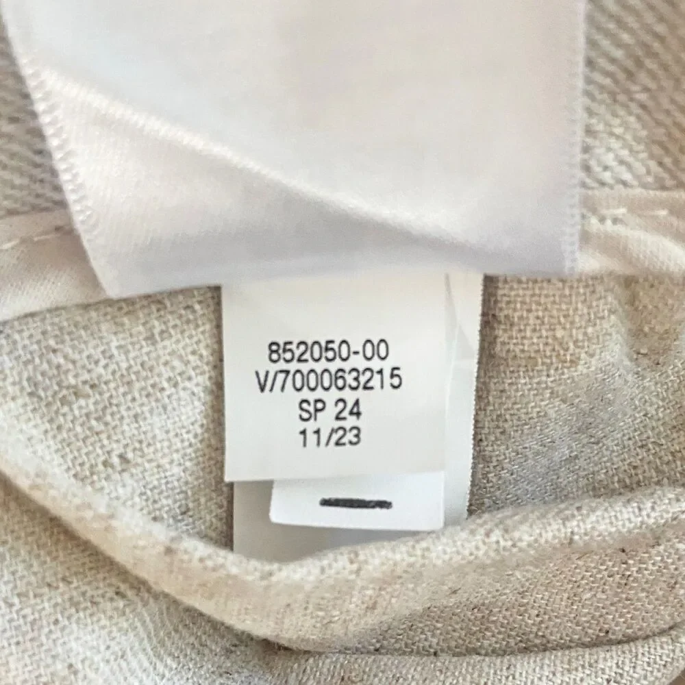 Banana Republic Linen Blend Palazzo Pants Size 12 Flax Neutral Pockets Pleated